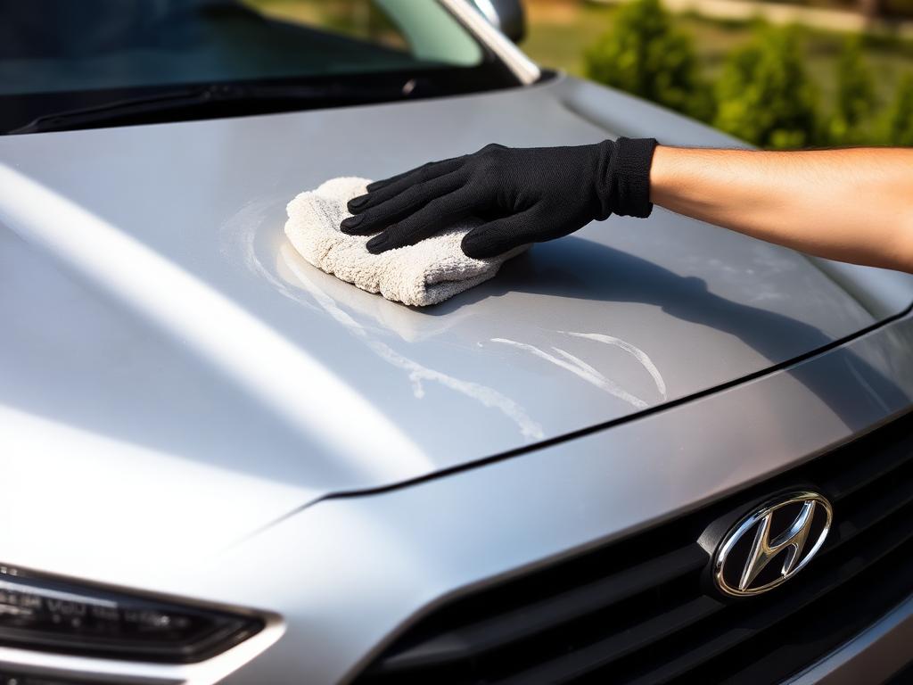 Handþvottur á silfurlitum Hyundai